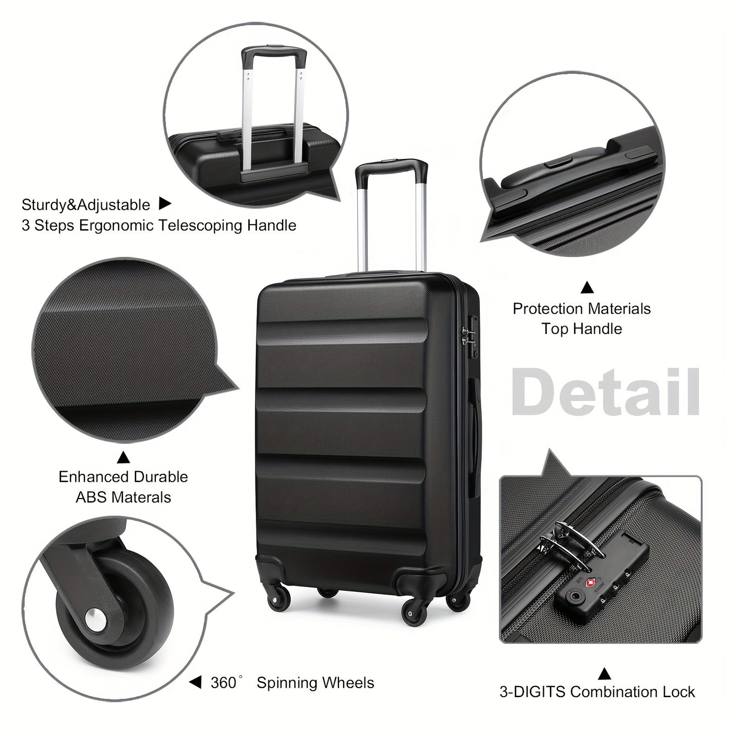 Valise de voyage, valise trolley de 28 pouces pour quotidien – vue détaillée 5