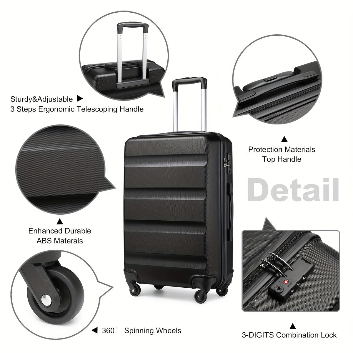 Valise de voyage, valise trolley de 28 pouces pour quotidien – vue détaillée 5