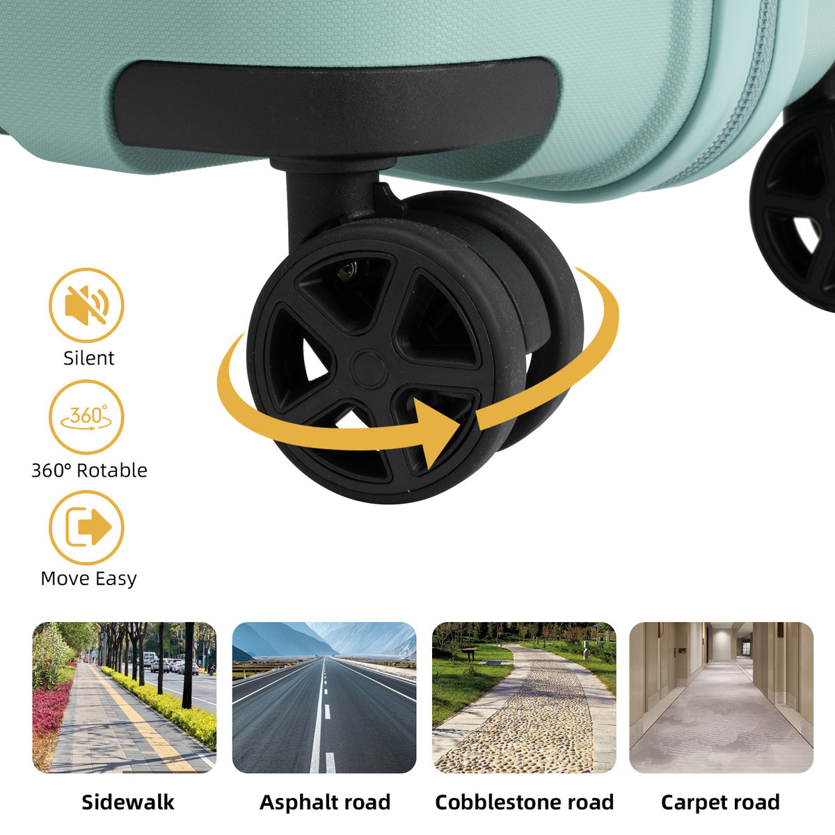 Valise, Jaune pour un Roulement Léger et quotidien – vue détaillée 13