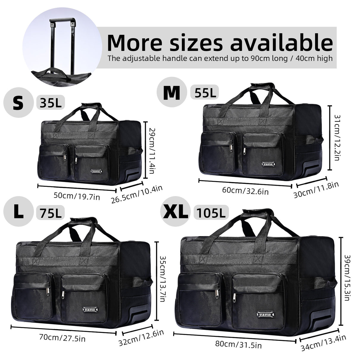Valise, Noir pour camping et voyage – vue principale