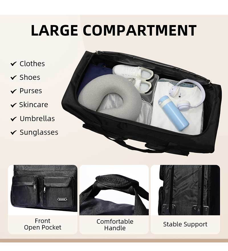 Valise, Noir pour camping et voyage – vue détaillée 10