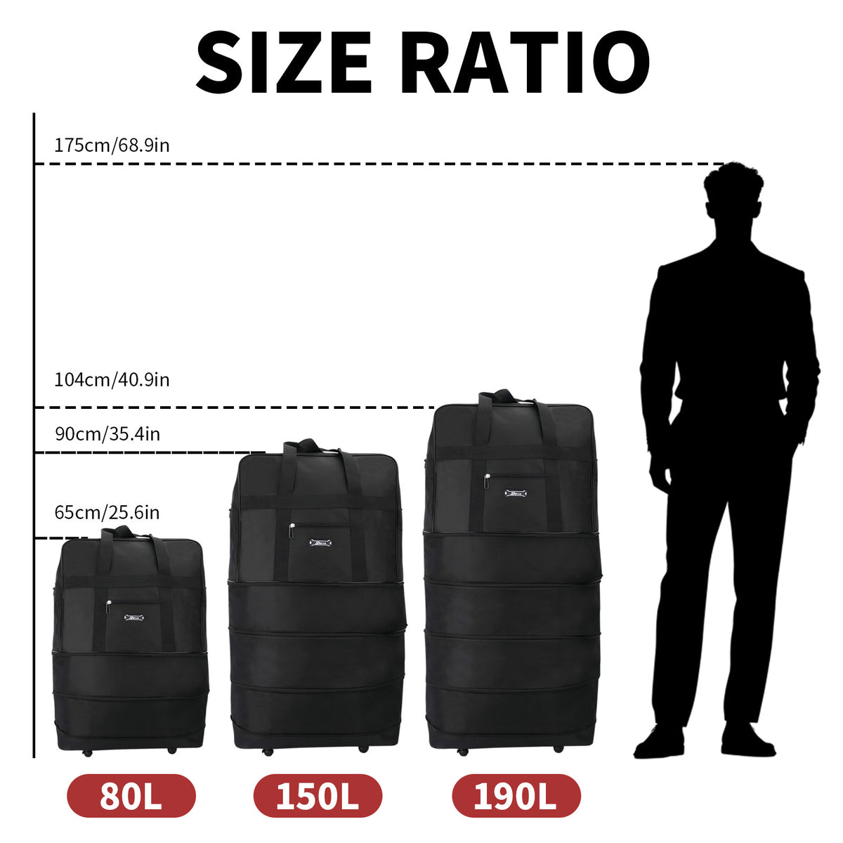 Valise, pliable pour camping et voyage – vue détaillée 2