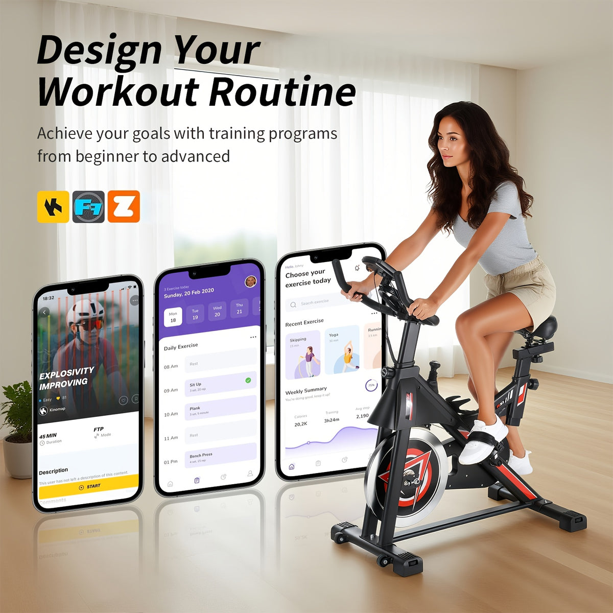 Vélo d'appartement Kehot, réglable pour véhicule et déplacements – vue détaillée 2