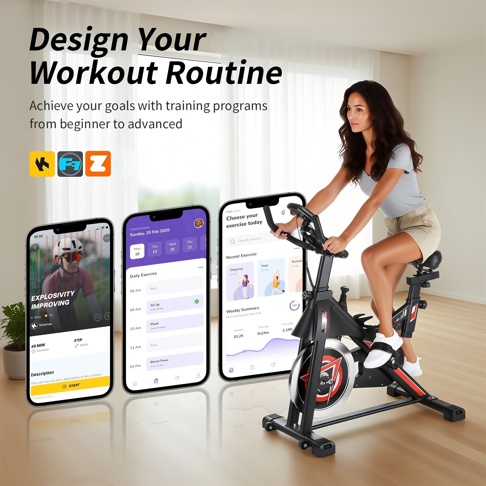 Vélo d'appartement Kehot, réglable pour véhicule et déplacements – vue détaillée 2