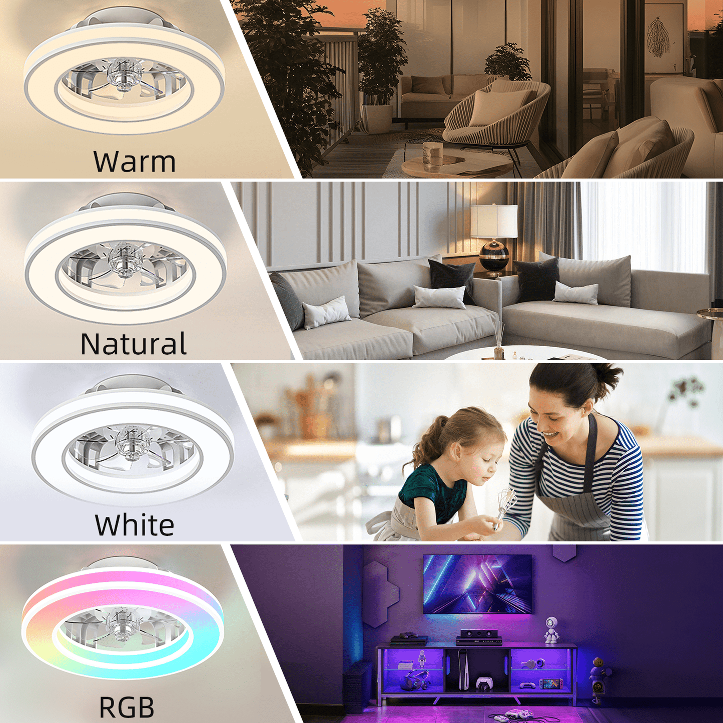 Ventilateur de plafond, 41,5 cm pour quotidien et maison – vue détaillée 6