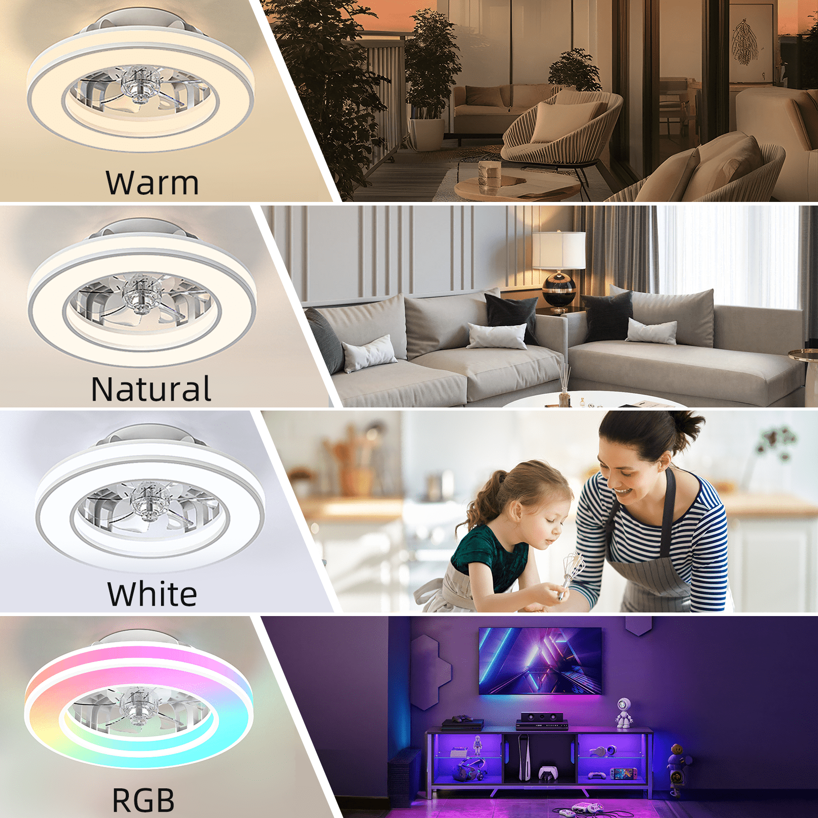 Ventilateur de plafond, 41,5 cm pour quotidien et maison – vue détaillée 6