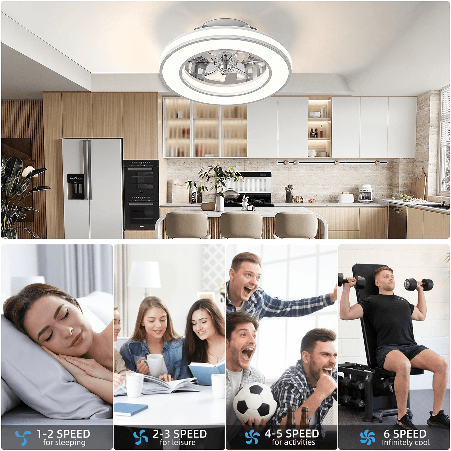 Ventilateur de plafond, 41,5 cm pour quotidien et maison – vue détaillée 10