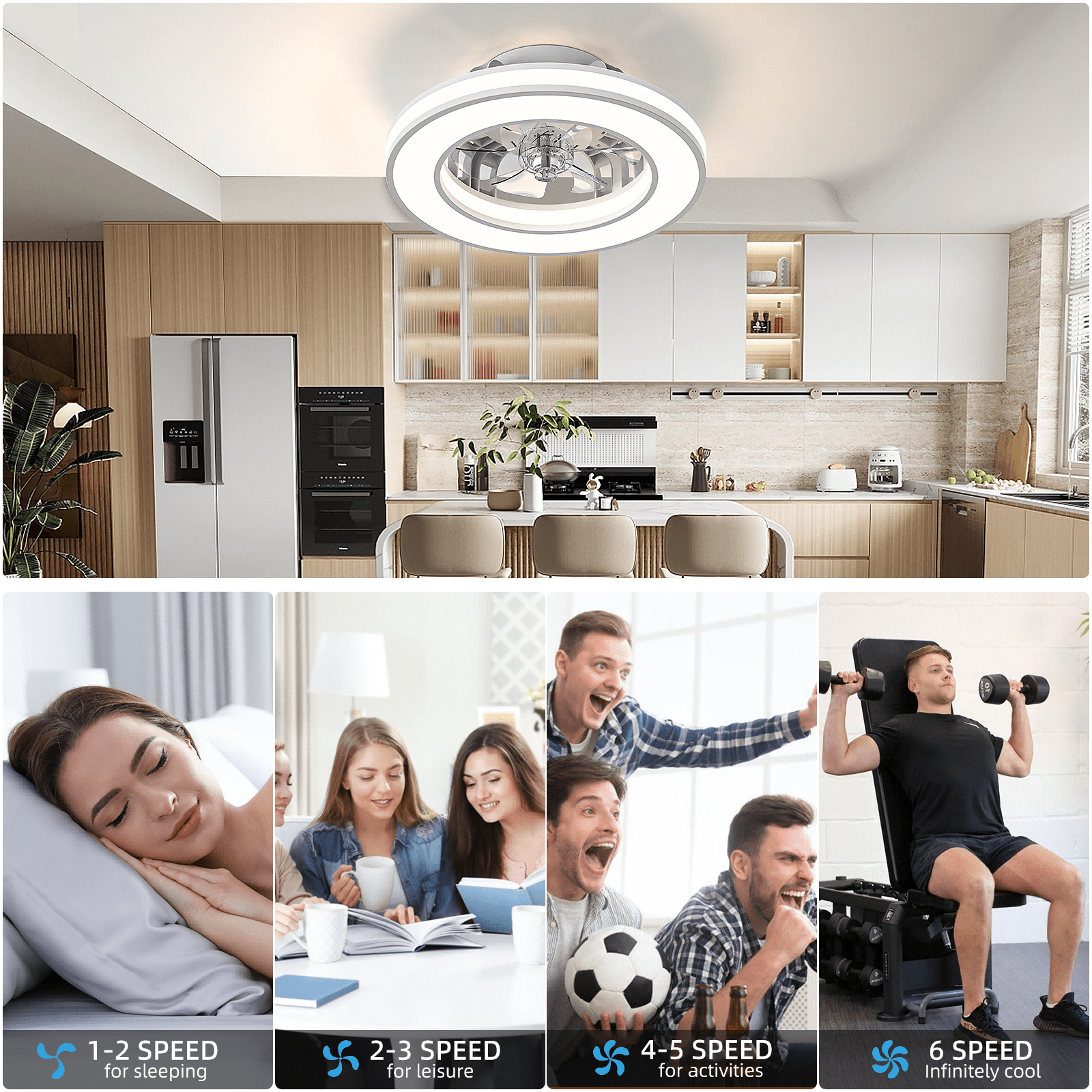 Ventilateur de plafond, 41,5 cm pour quotidien et maison – vue détaillée 10