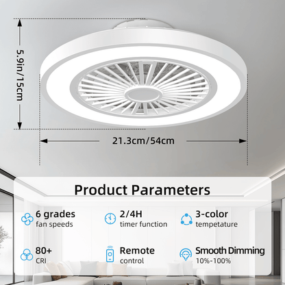 Ventilateur de Plafond ATEROLL, 55,8 cm pour chambre et literie – vue détaillée 3