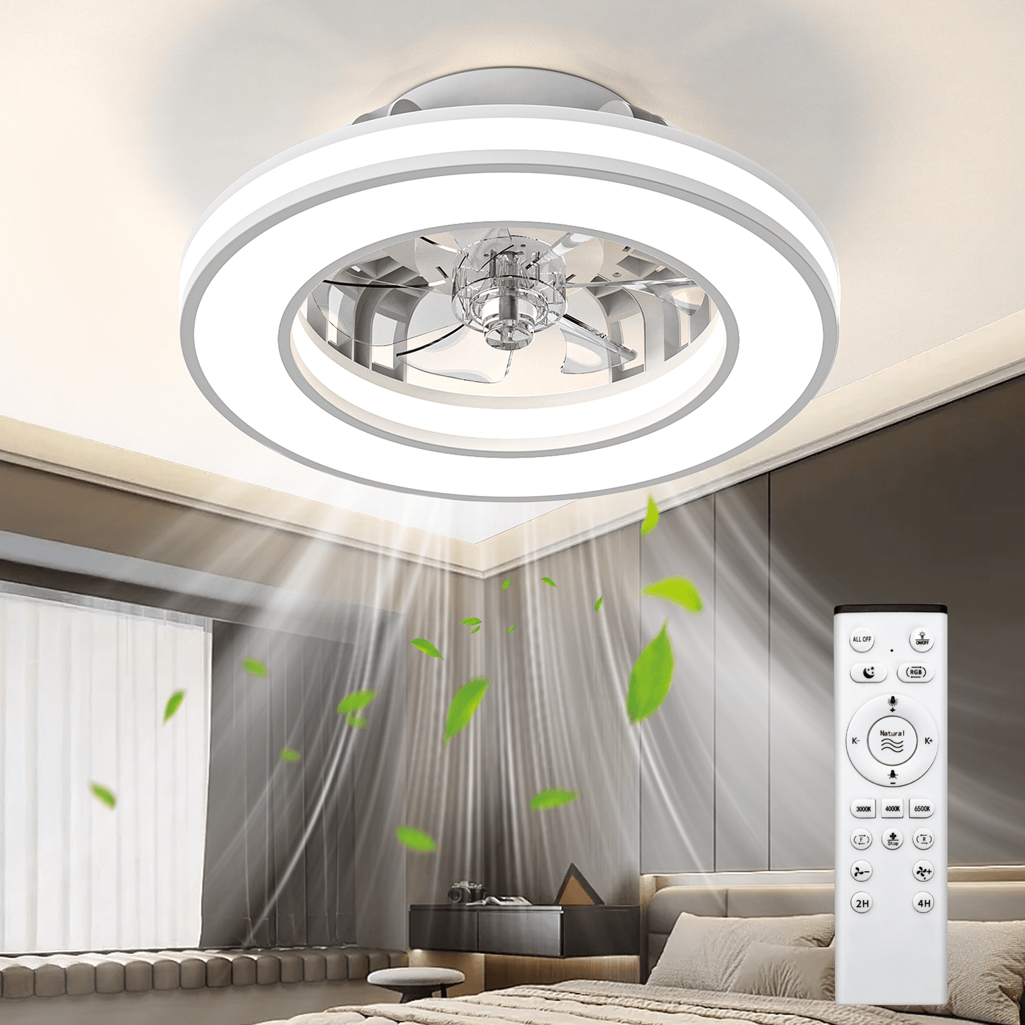 Ventilateur de Plafond ATEROLL, 55,8 cm pour chambre et literie – vue détaillée 18