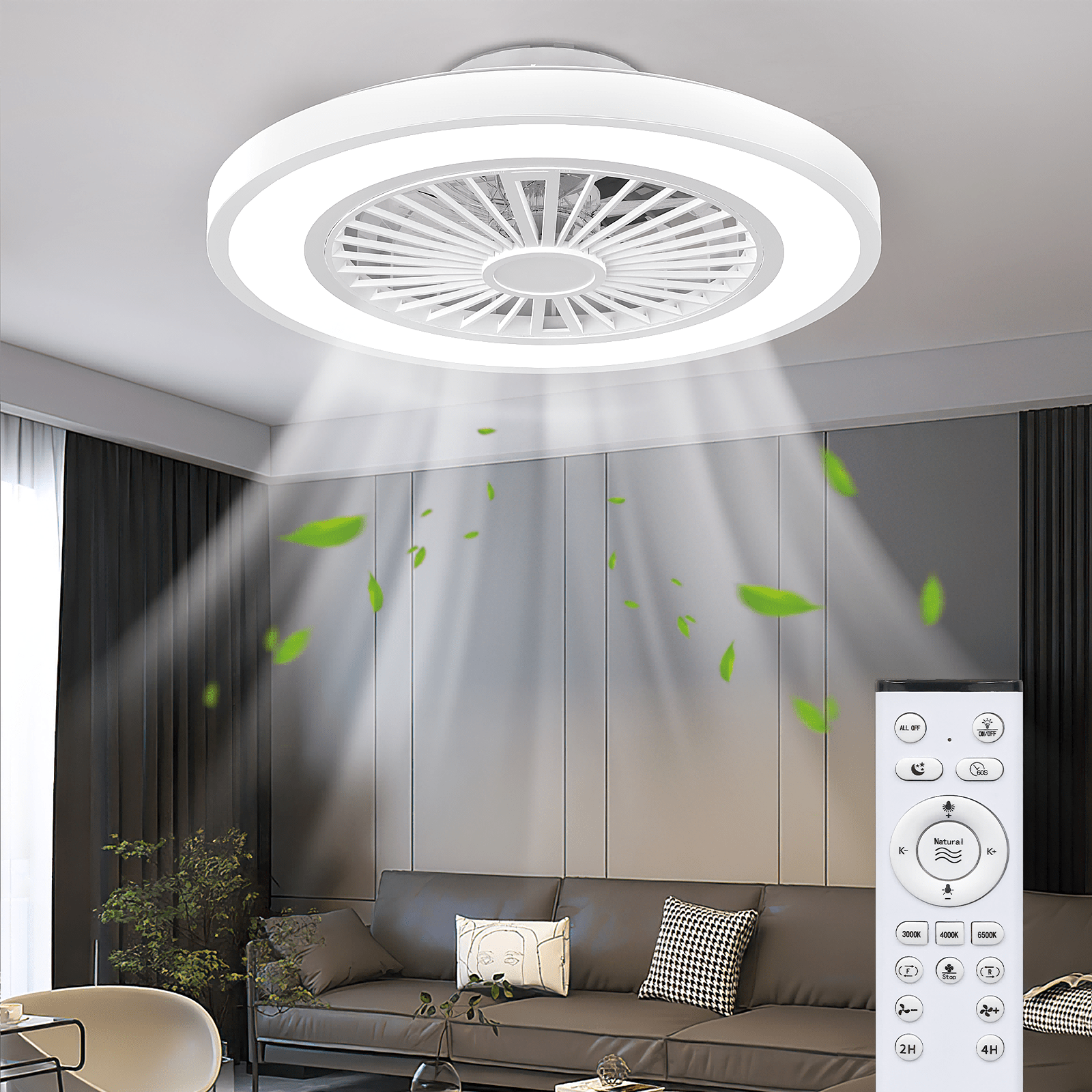 Ventilateur de Plafond ATEROLL, 55,8 cm pour chambre et literie – vue détaillée 19