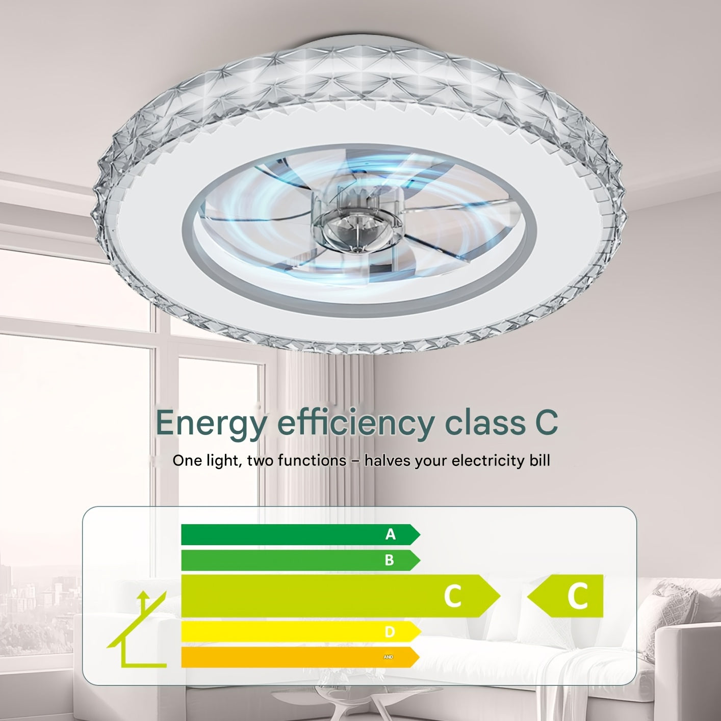Ventilateur de Plafond ATEROLL, réglable pour cuisine et coin repas – vue détaillée 4