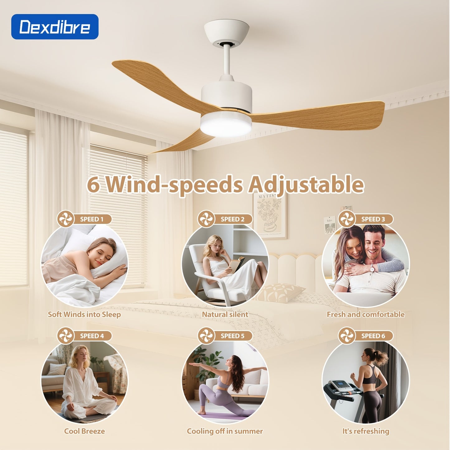 Ventilateur de plafond, coque rigide ABS pour quotidien et maison – vue détaillée 10