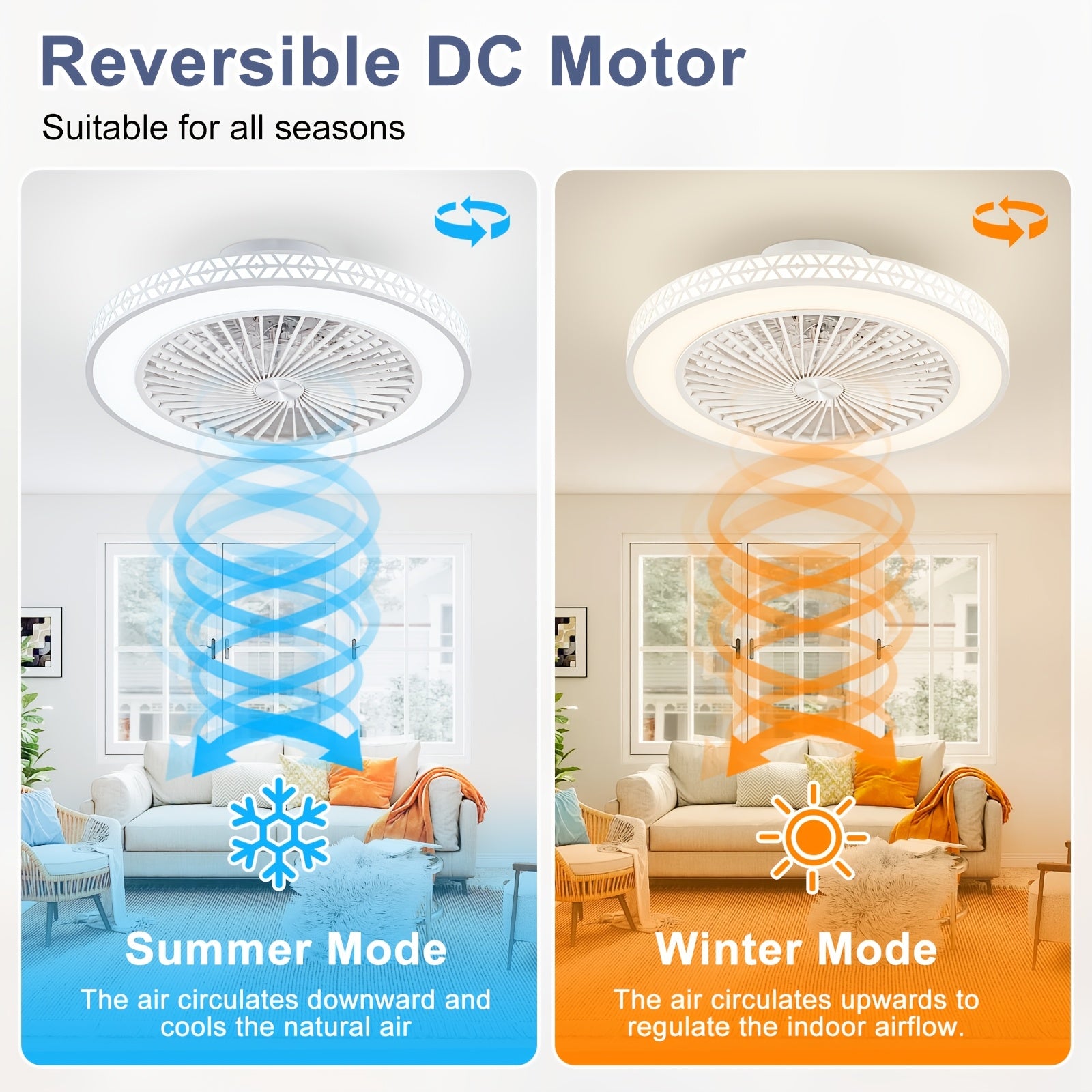 Ventilateur de Plafond, éclairage LED pour quotidien et maison – vue principale