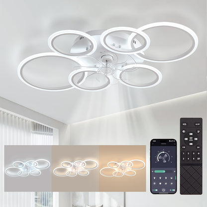 Ventilateur de Plafond Moderne Blanc, 100 cm pour cuisine et coin repas – vue détaillée 9
