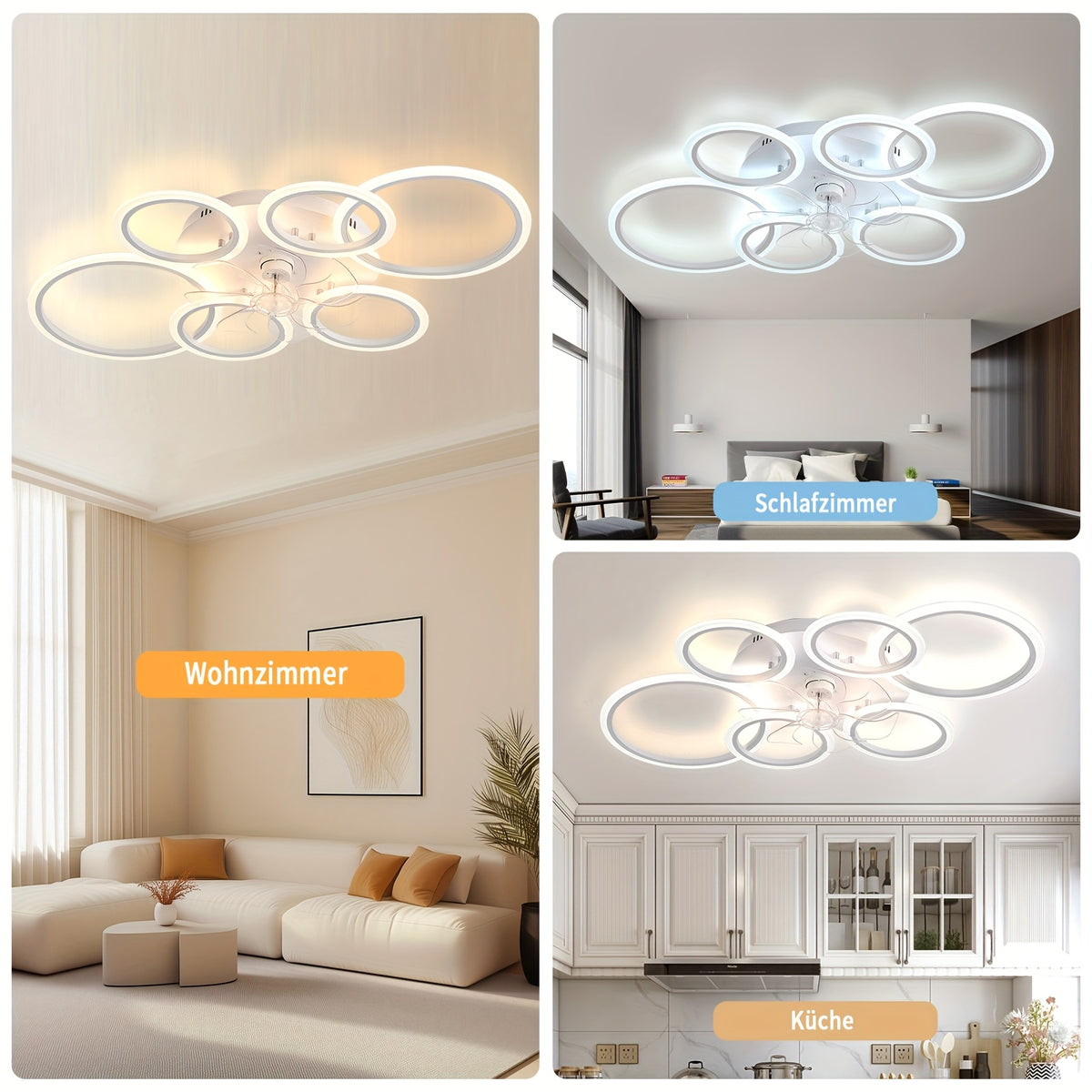 Ventilateurs de Plafond, éclairage LED pour chambre et literie – vue détaillée 8
